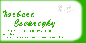 norbert csepreghy business card